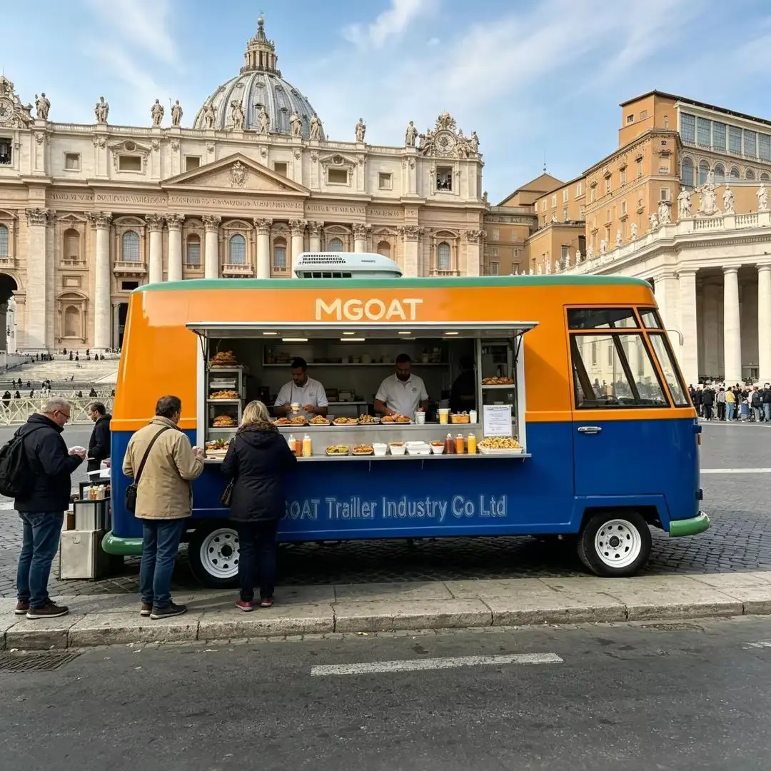 Food Snacks Catering - Komercyjny mobilny wózek gastronomiczny z kompletnym